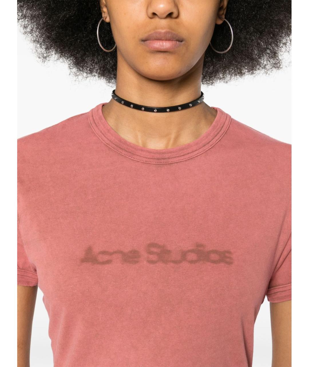 ACNE STUDIOS Красная хлопковая футболка, фото 4