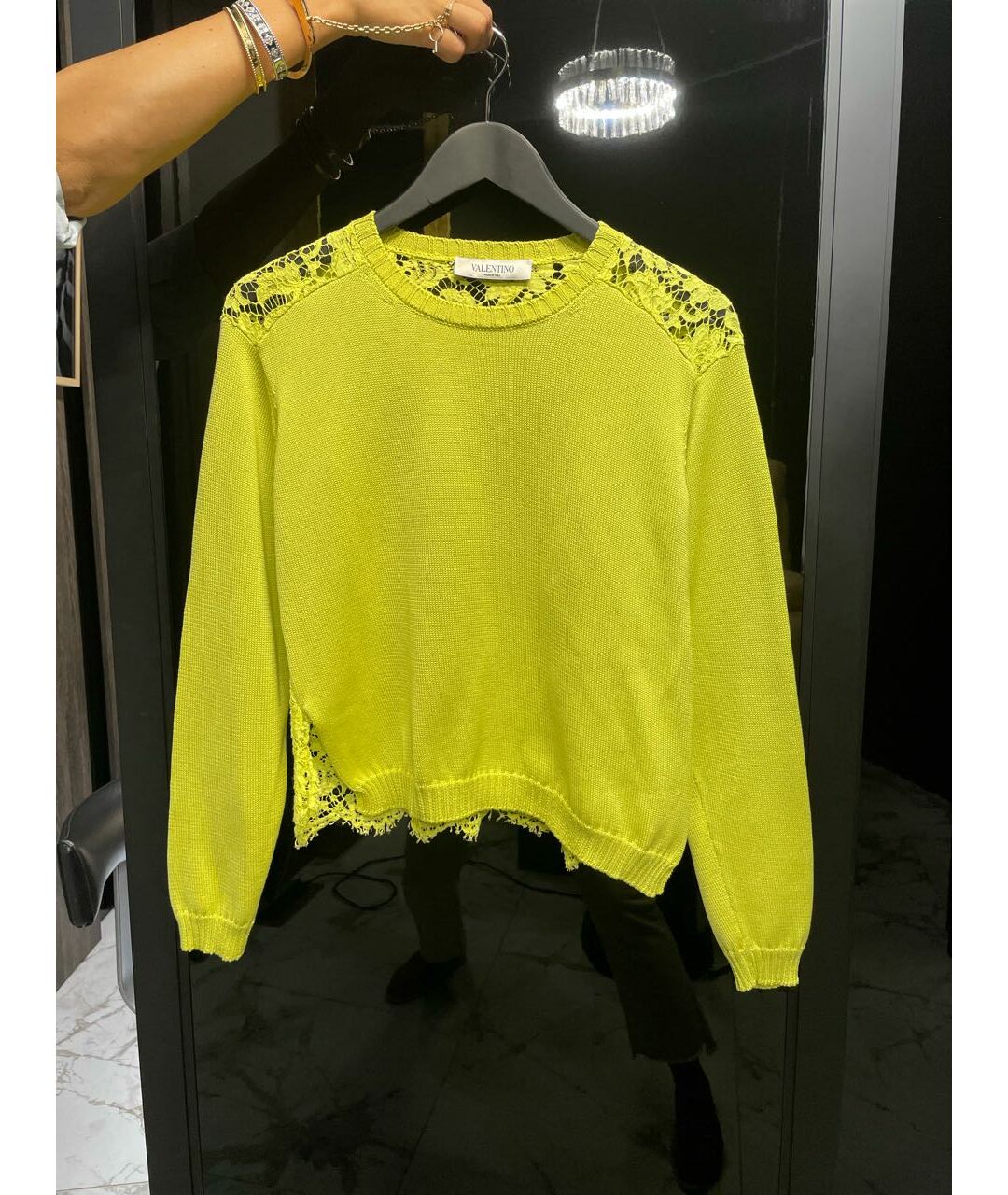 VALENTINO Желтый хлопковый джемпер / свитер, фото 5