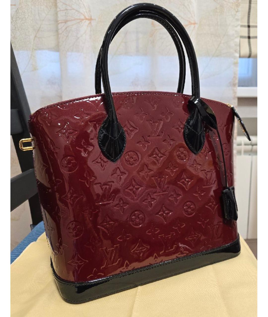 LOUIS VUITTON Бордовая сумка с короткими ручками из лакированной кожи, фото 3