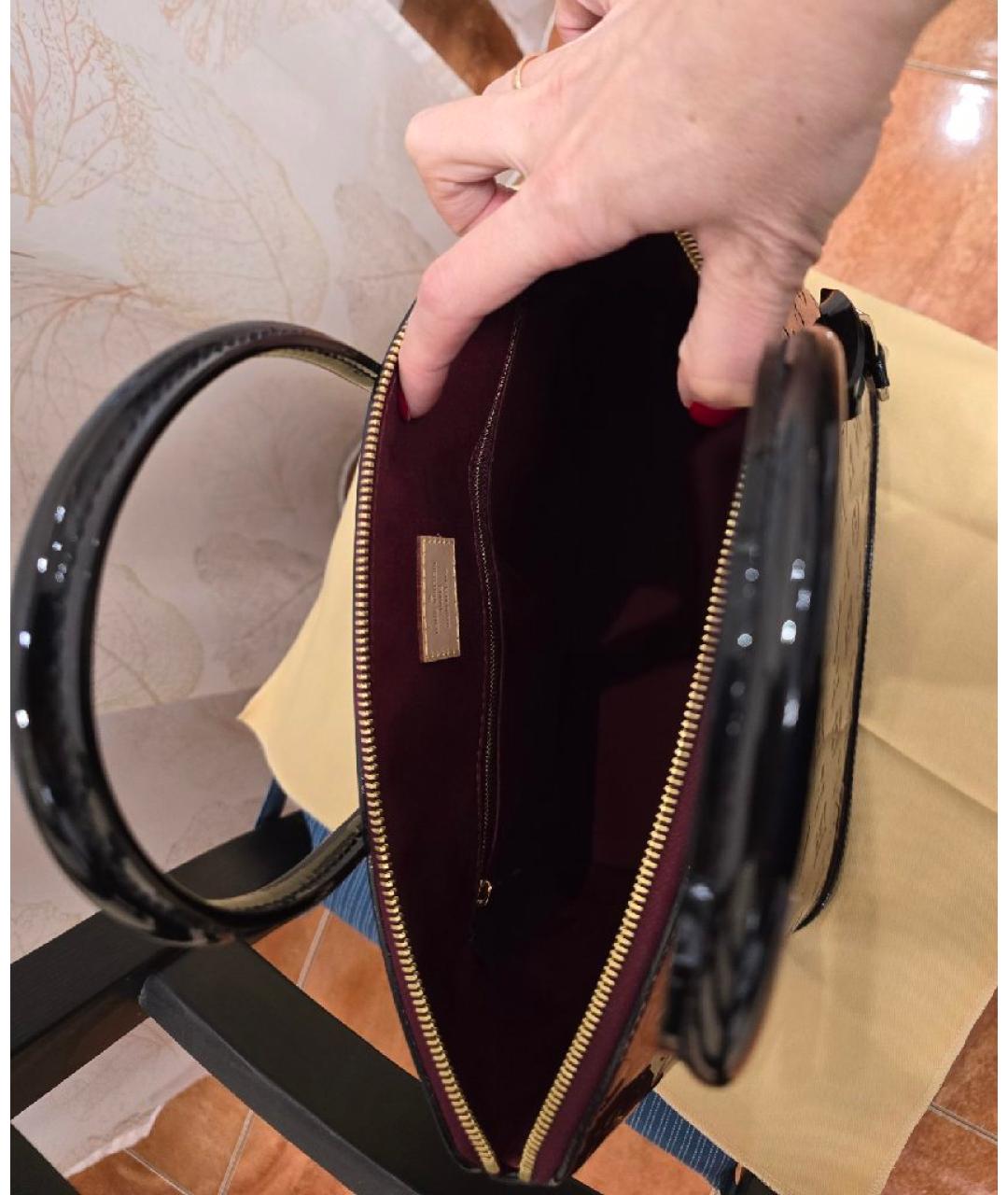 LOUIS VUITTON Бордовая сумка с короткими ручками из лакированной кожи, фото 4