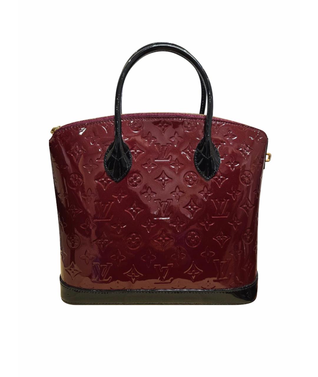 LOUIS VUITTON Бордовая сумка с короткими ручками из лакированной кожи, фото 1