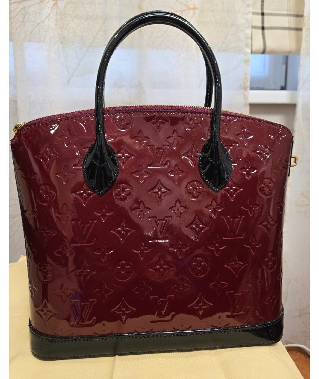 LOUIS VUITTON Бордовая сумка с короткими ручками из лакированной кожи, фото 7
