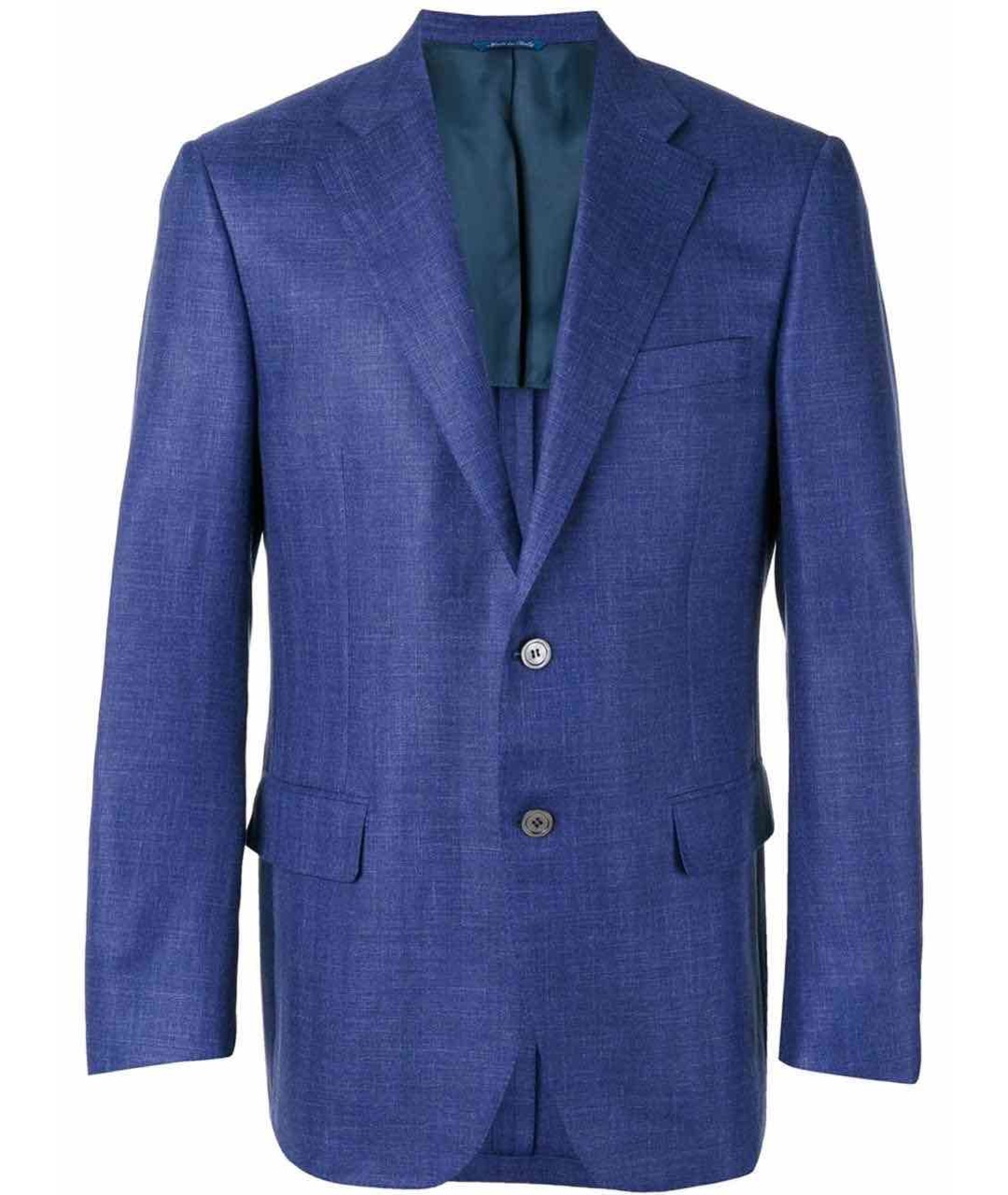 CANALI Синий льняной пиджак, фото 1