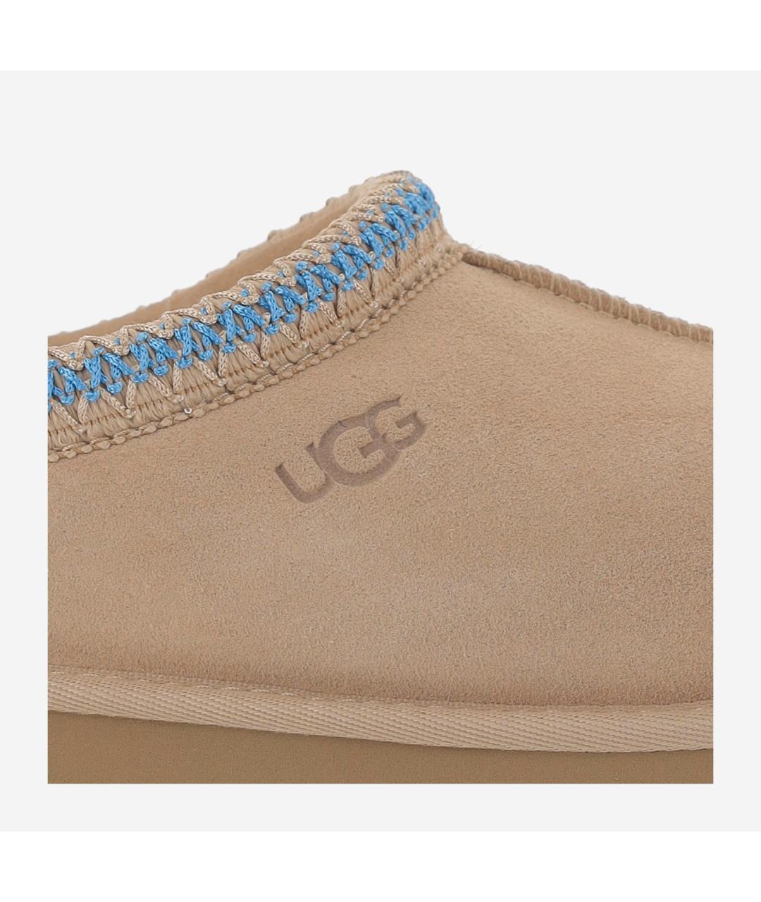 UGG AUSTRALIA Бежевые кожаные мокасины, фото 5