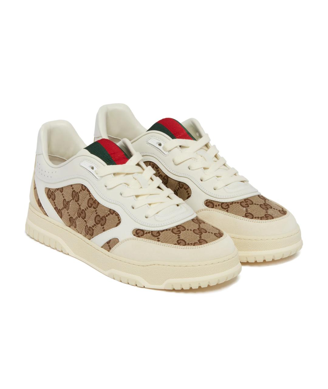GUCCI Белые синтетические низкие кроссовки / кеды, фото 2
