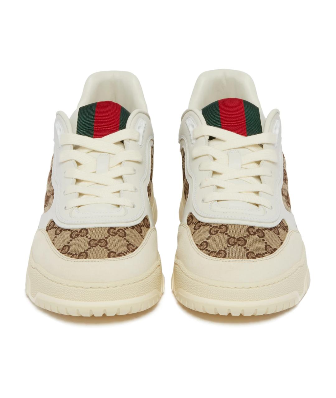 GUCCI Белые синтетические низкие кроссовки / кеды, фото 3