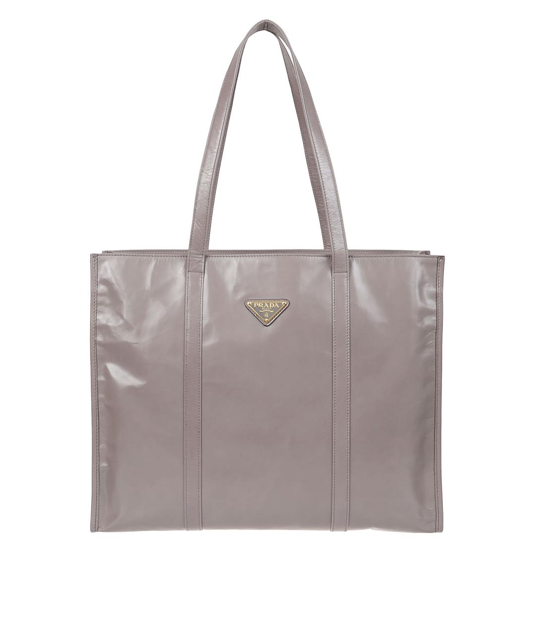 PRADA Серая кожаная сумка тоут, фото 1