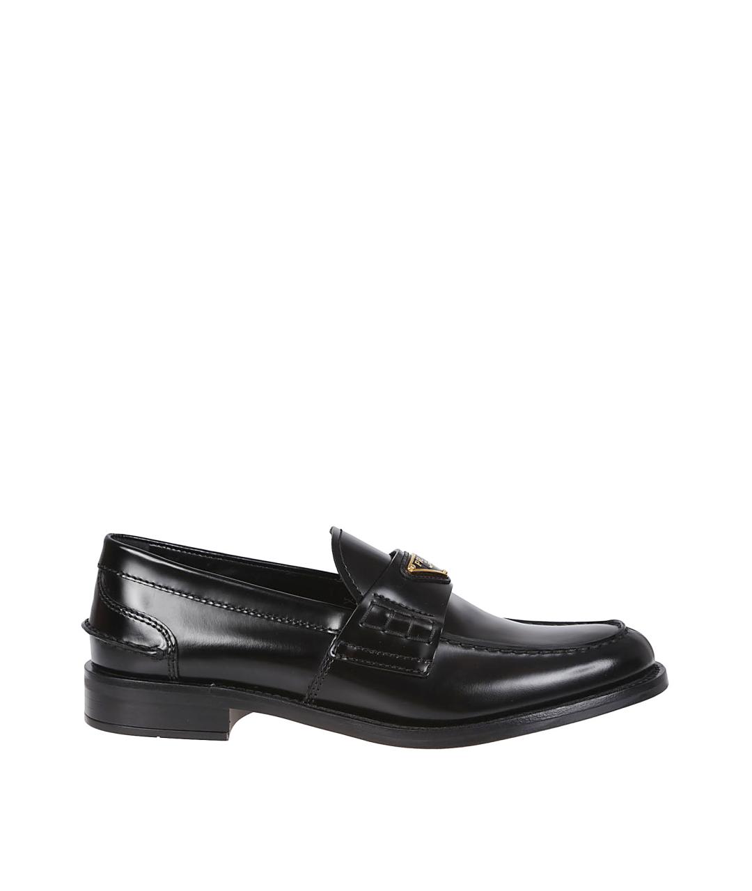 PRADA Черные кожаные лоферы, фото 1