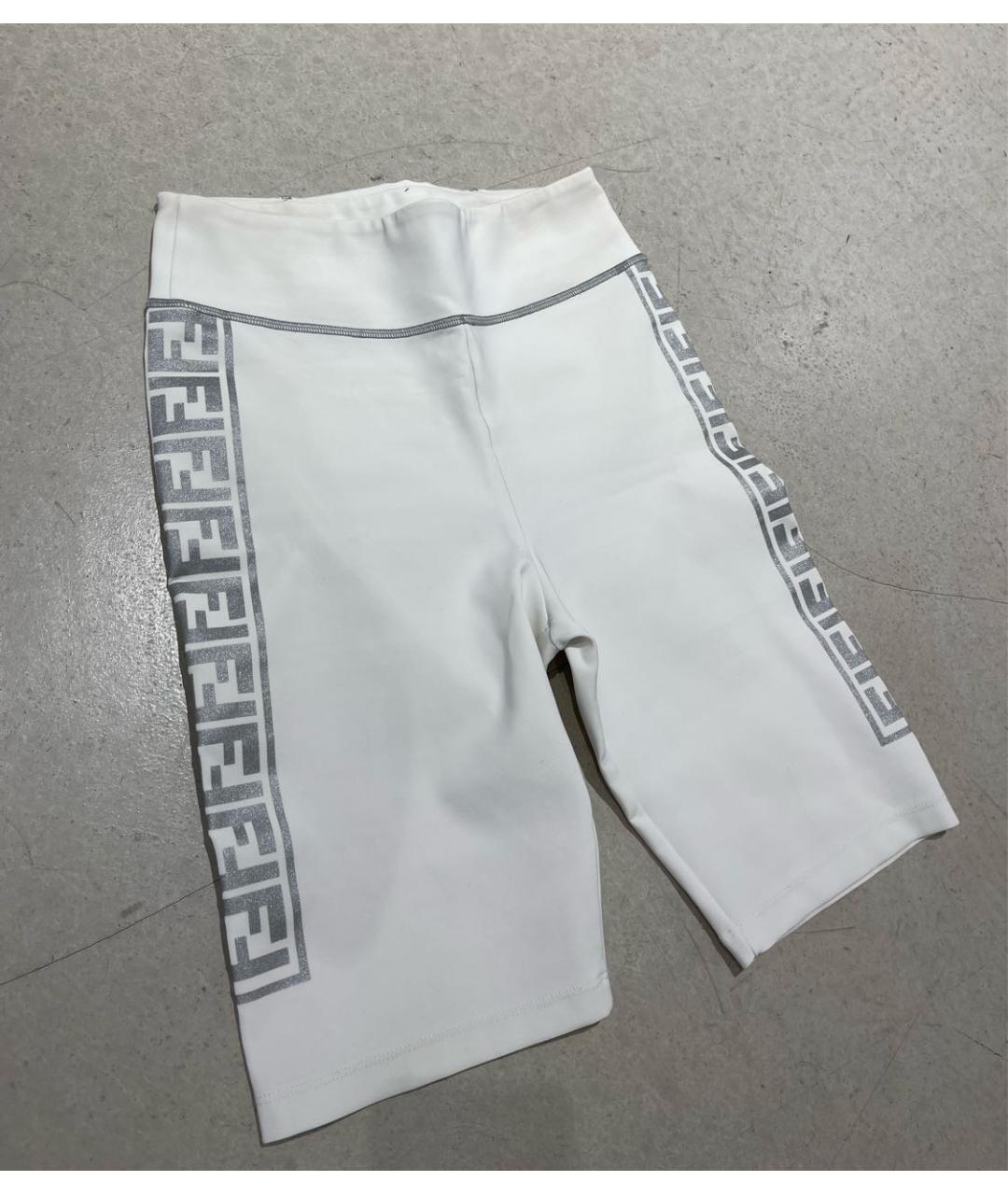 FENDI Серебряные полиэстеровые леггинсы и велосипедки, фото 7