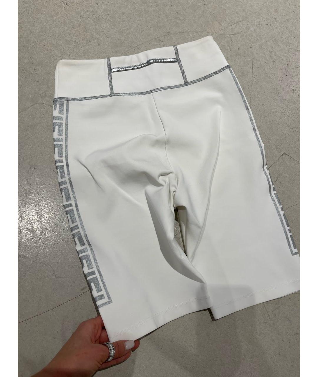 FENDI Серебряные полиэстеровые леггинсы и велосипедки, фото 2