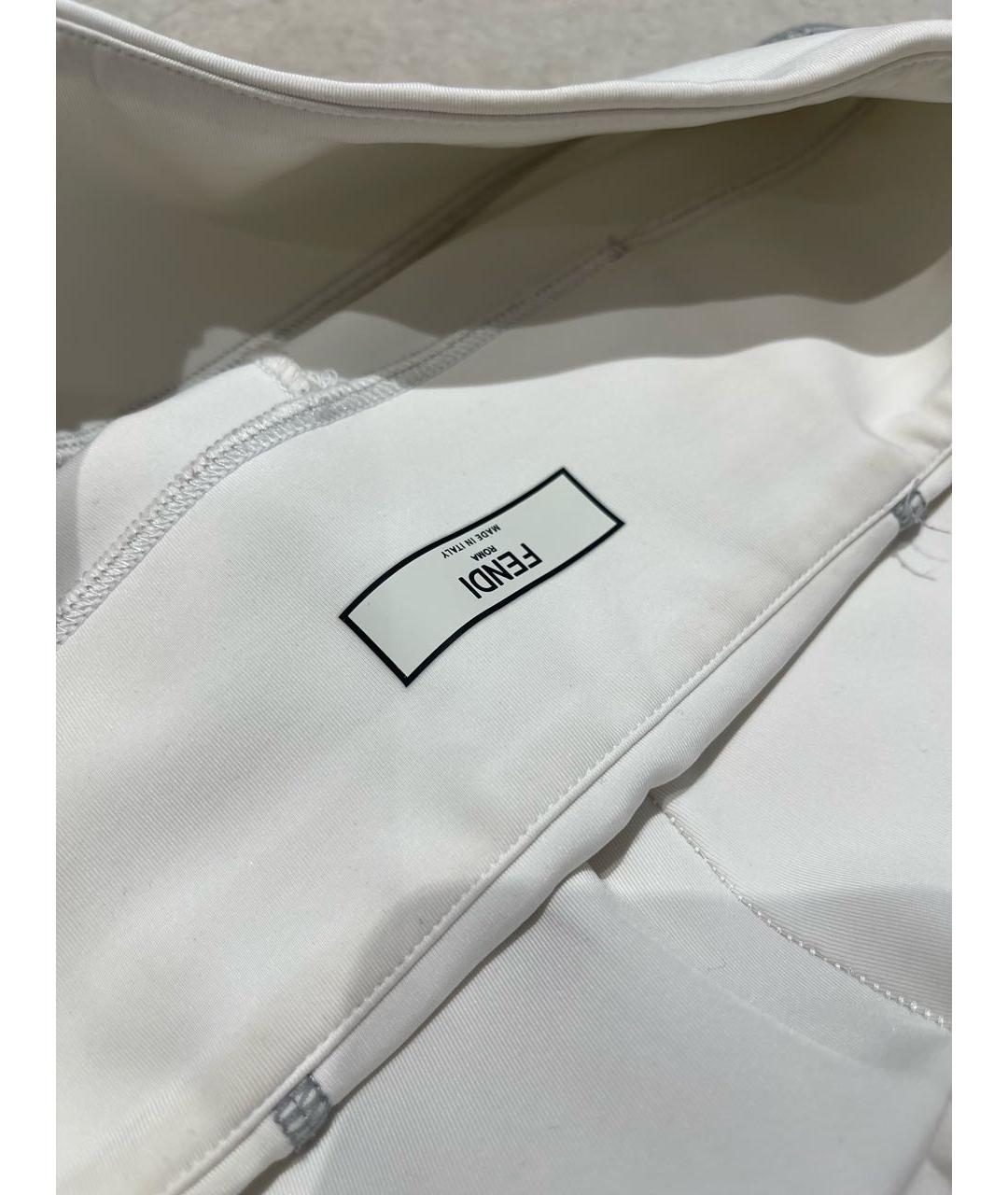 FENDI Серебряные полиэстеровые леггинсы и велосипедки, фото 4