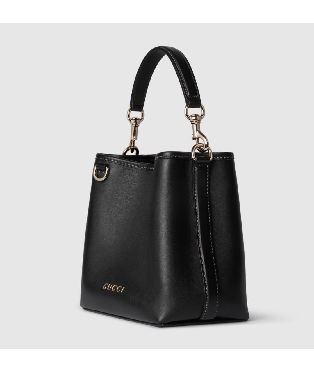 GUCCI Черная кожаная сумка тоут, фото 2