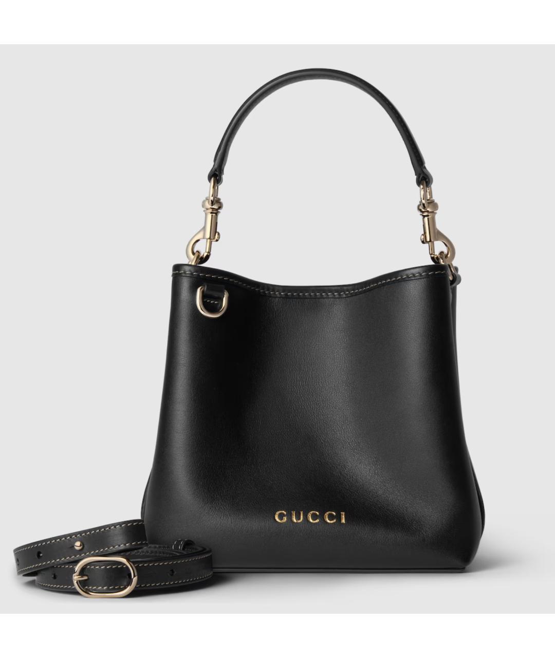 GUCCI Черная кожаная сумка тоут, фото 5