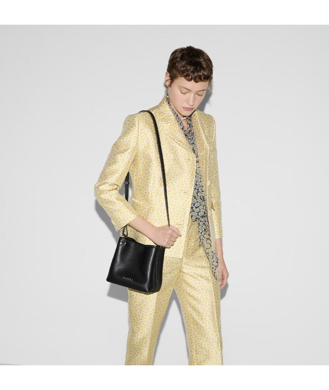 GUCCI Черная кожаная сумка тоут, фото 3