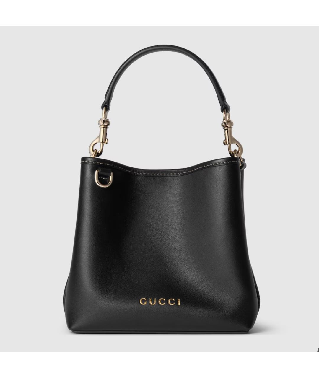 GUCCI Черная кожаная сумка тоут, фото 7