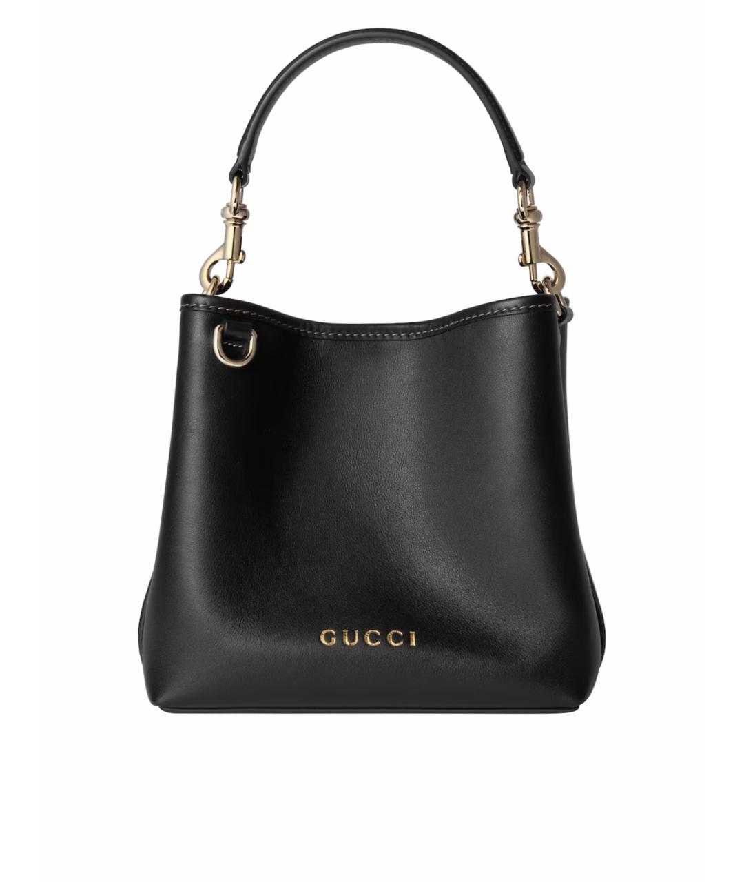 GUCCI Черная кожаная сумка тоут, фото 1