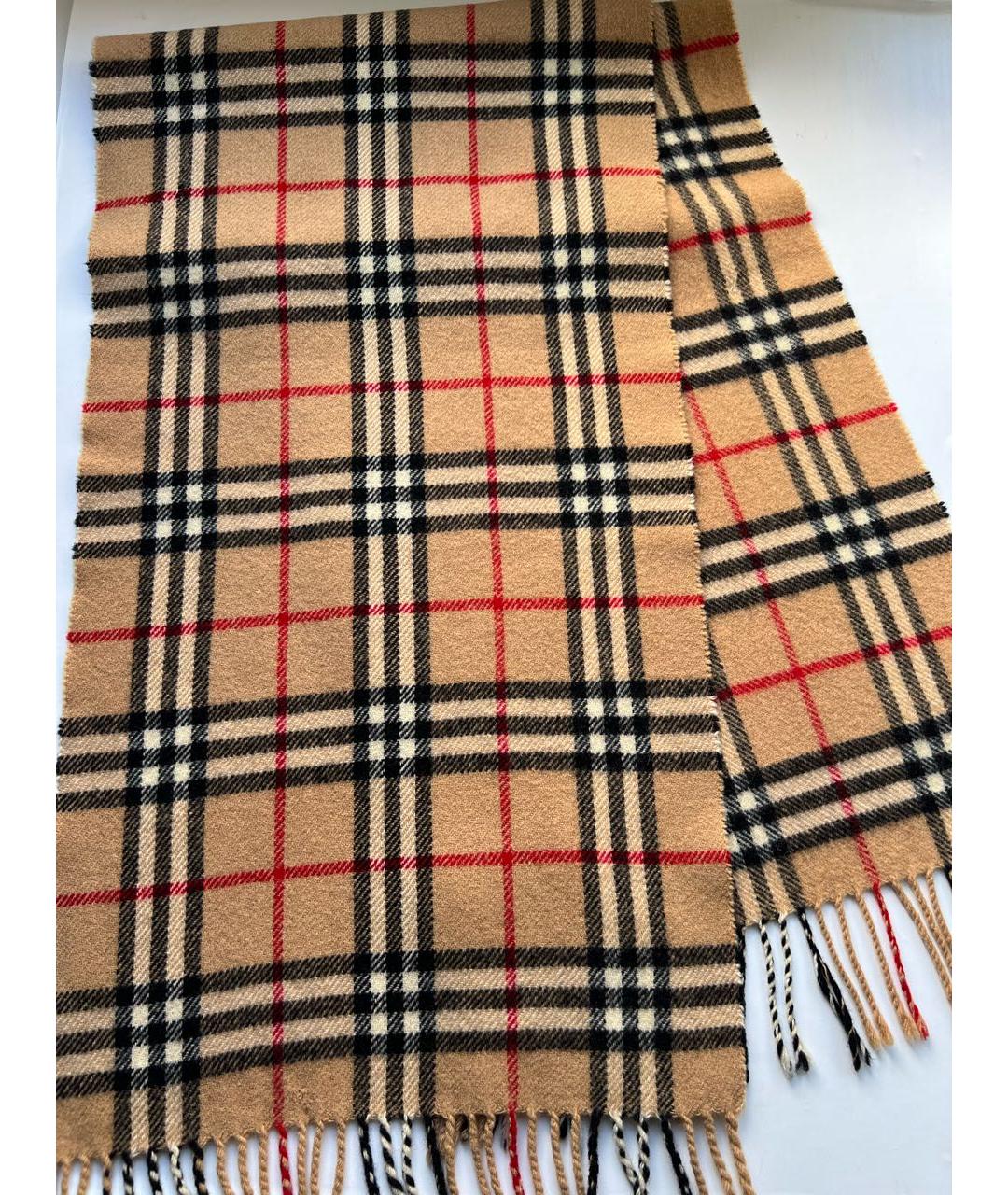 BURBERRY Коричневый шерстяной шарф, фото 5