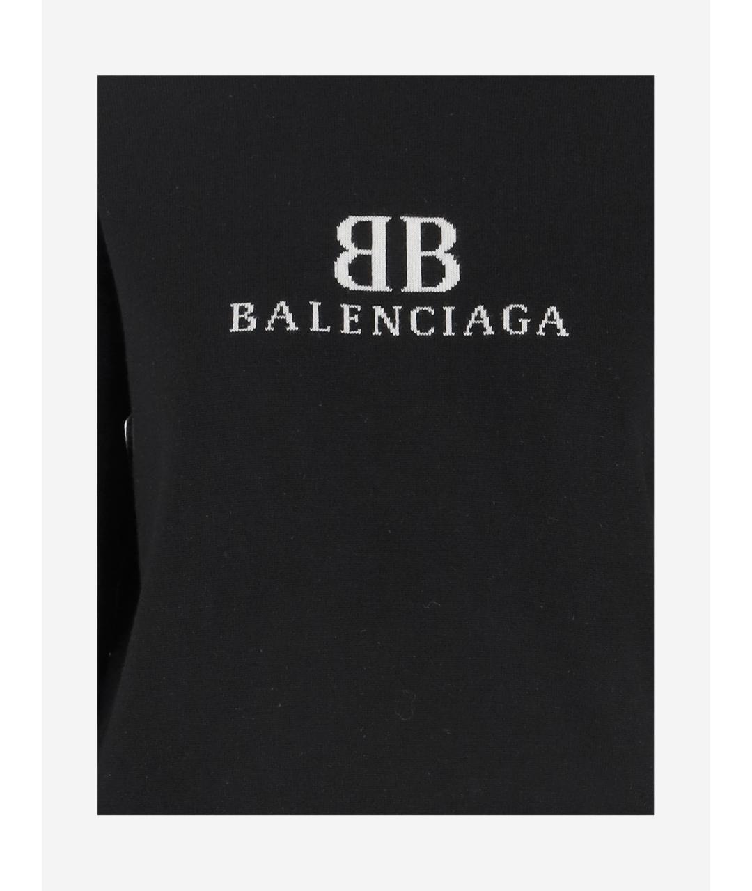 BALENCIAGA Черный шерстяной джемпер / свитер, фото 3