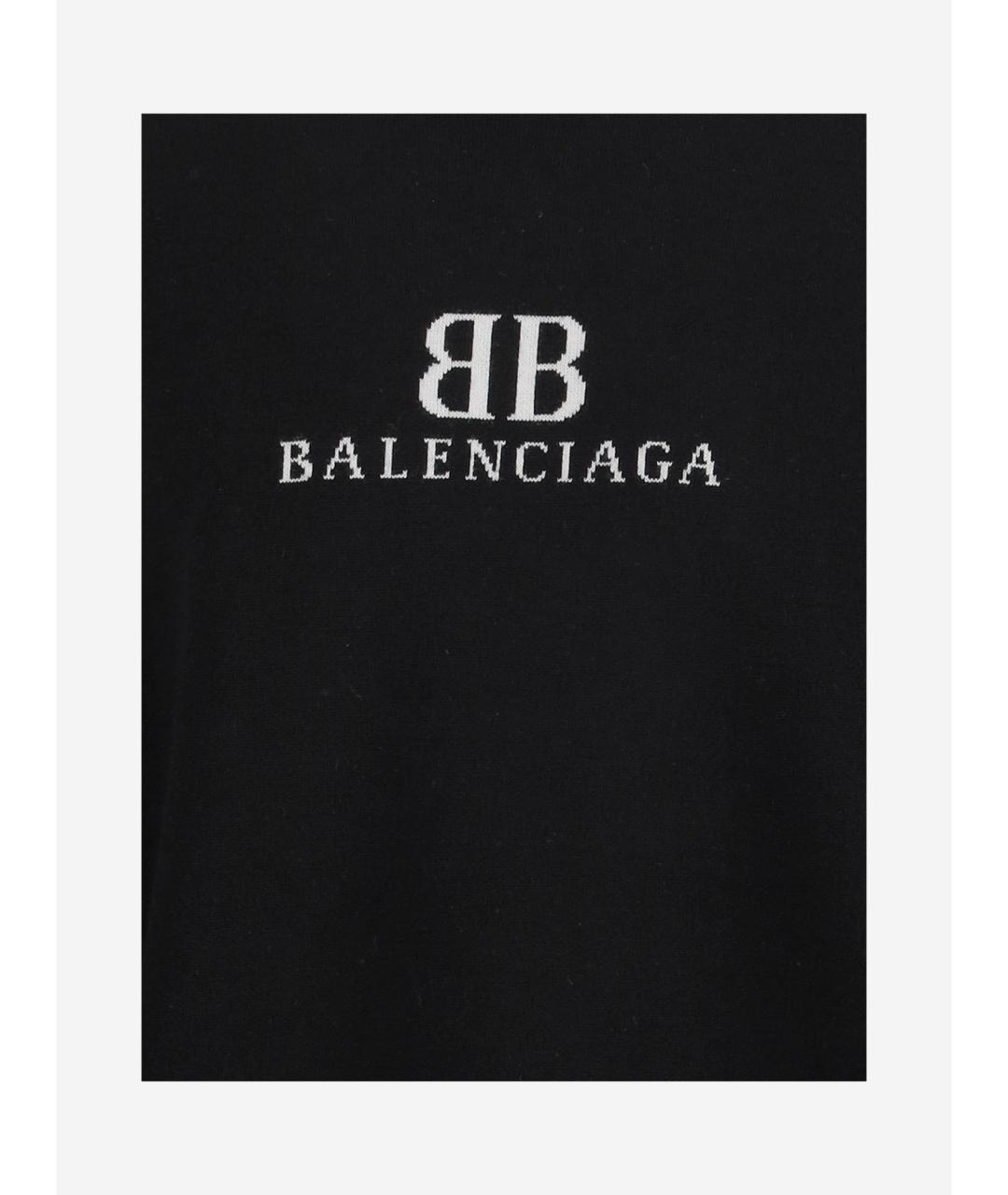 BALENCIAGA Черный шерстяной джемпер / свитер, фото 3