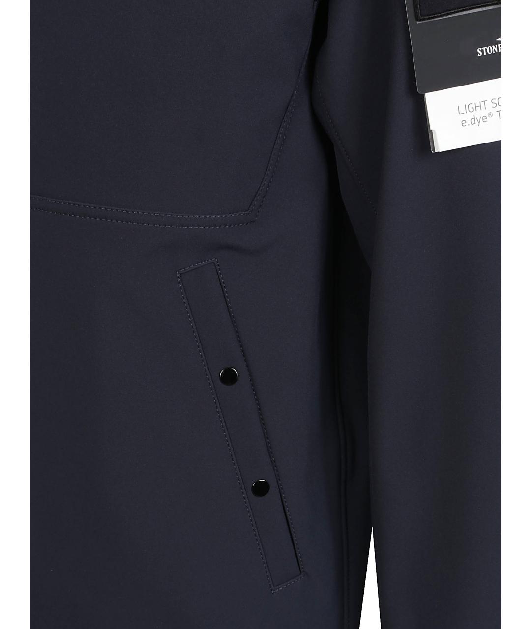 STONE ISLAND Темно-синяя полиэстеровая куртка, фото 3