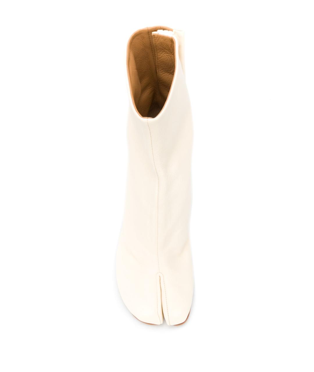 MAISON MARGIELA Бежевые кожаные ботильоны, фото 4