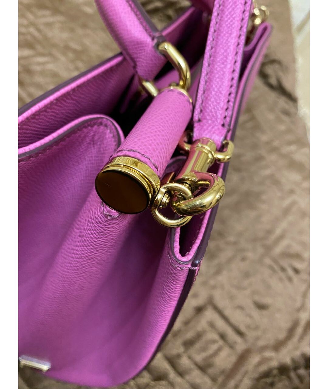DOLCE&GABBANA Розовая жаккардовая сумка с короткими ручками, фото 7