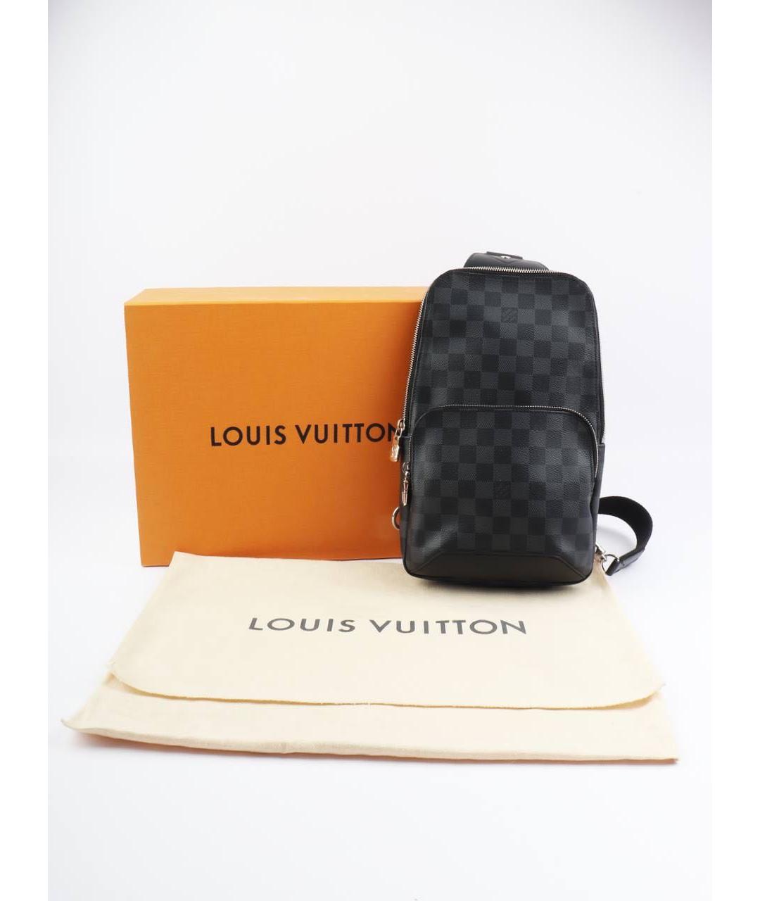 LOUIS VUITTON Черная кожаная сумка на плечо, фото 2