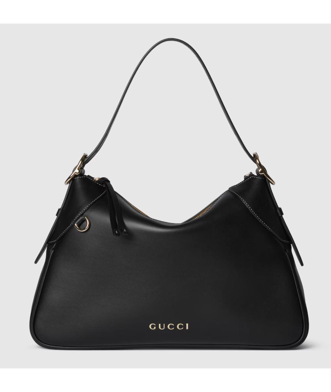 GUCCI Черная кожаная сумка через плечо, фото 6