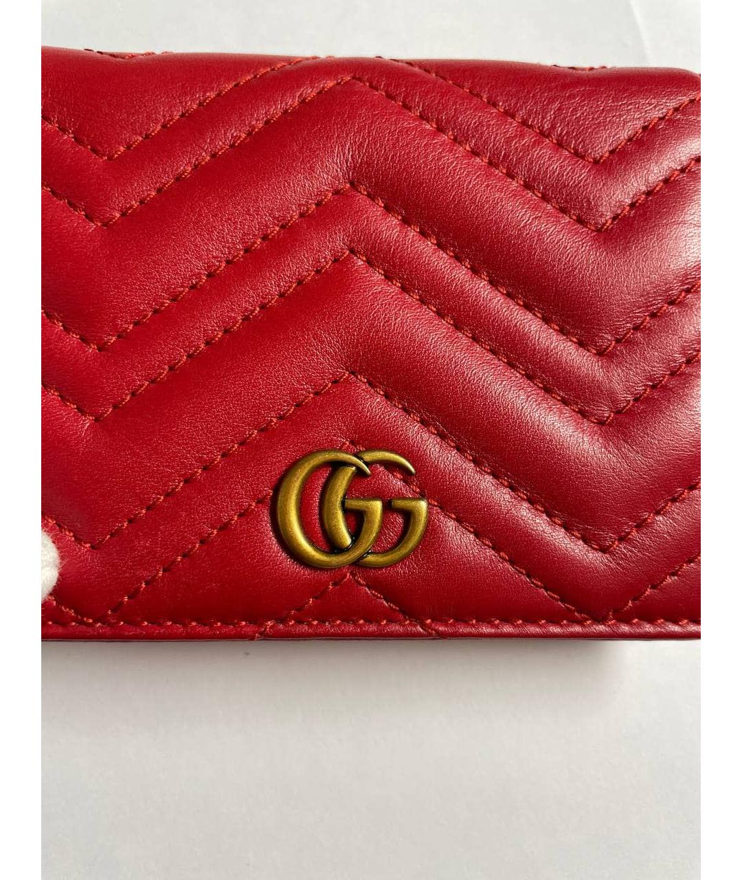 GUCCI Красный кожаный кошелек, фото 9