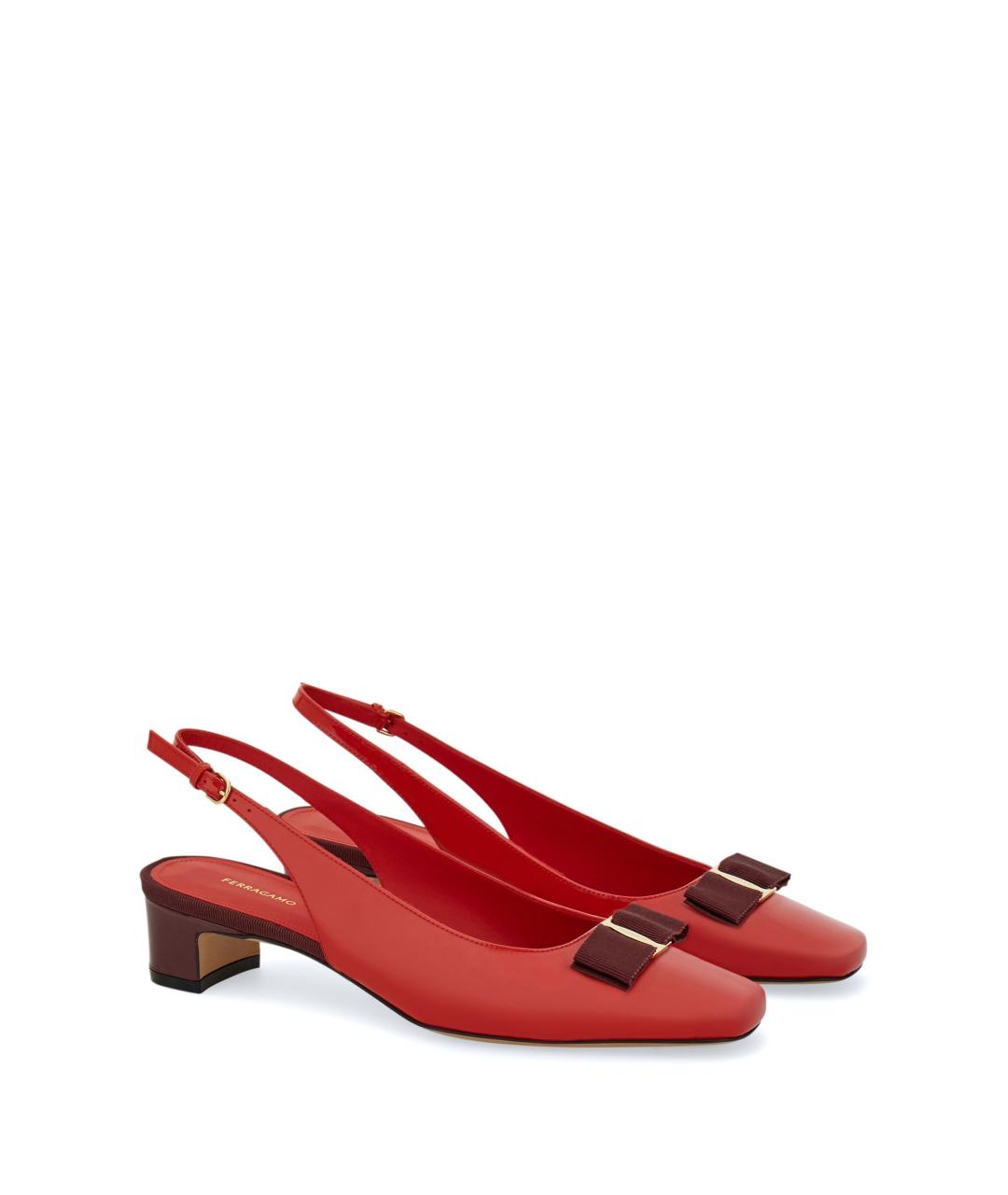 FERRAGAMO Красные кожаные туфли, фото 2
