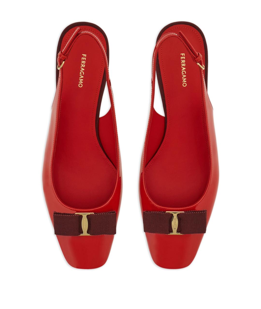 FERRAGAMO Красные кожаные туфли, фото 4