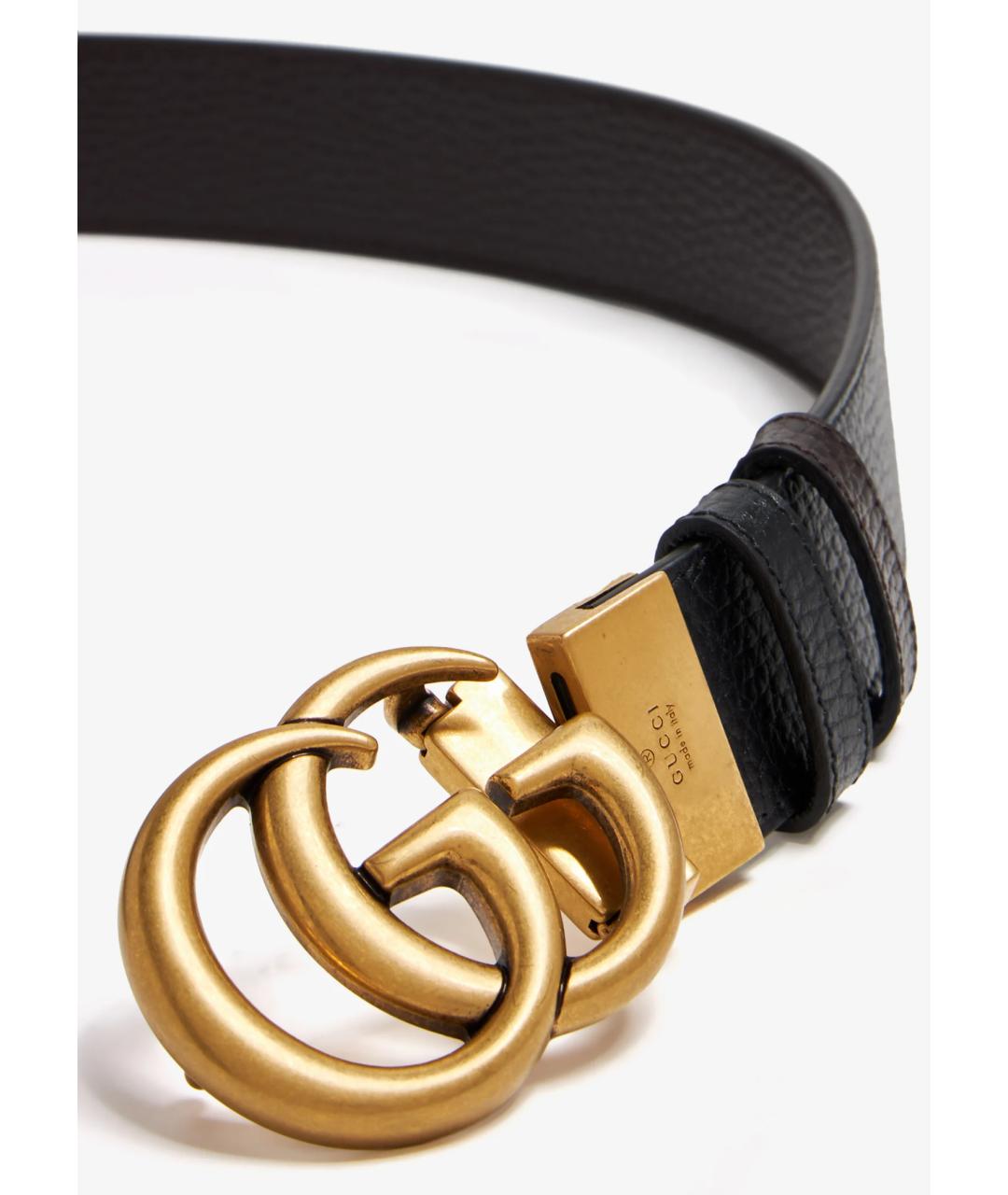 GUCCI Черный кожаный ремень, фото 3