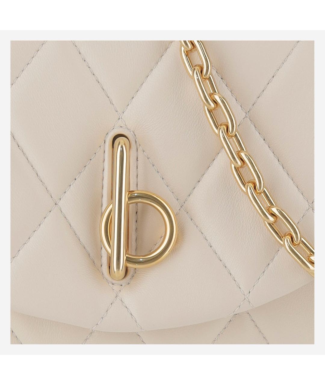 BURBERRY Белая кожаная сумка через плечо, фото 4
