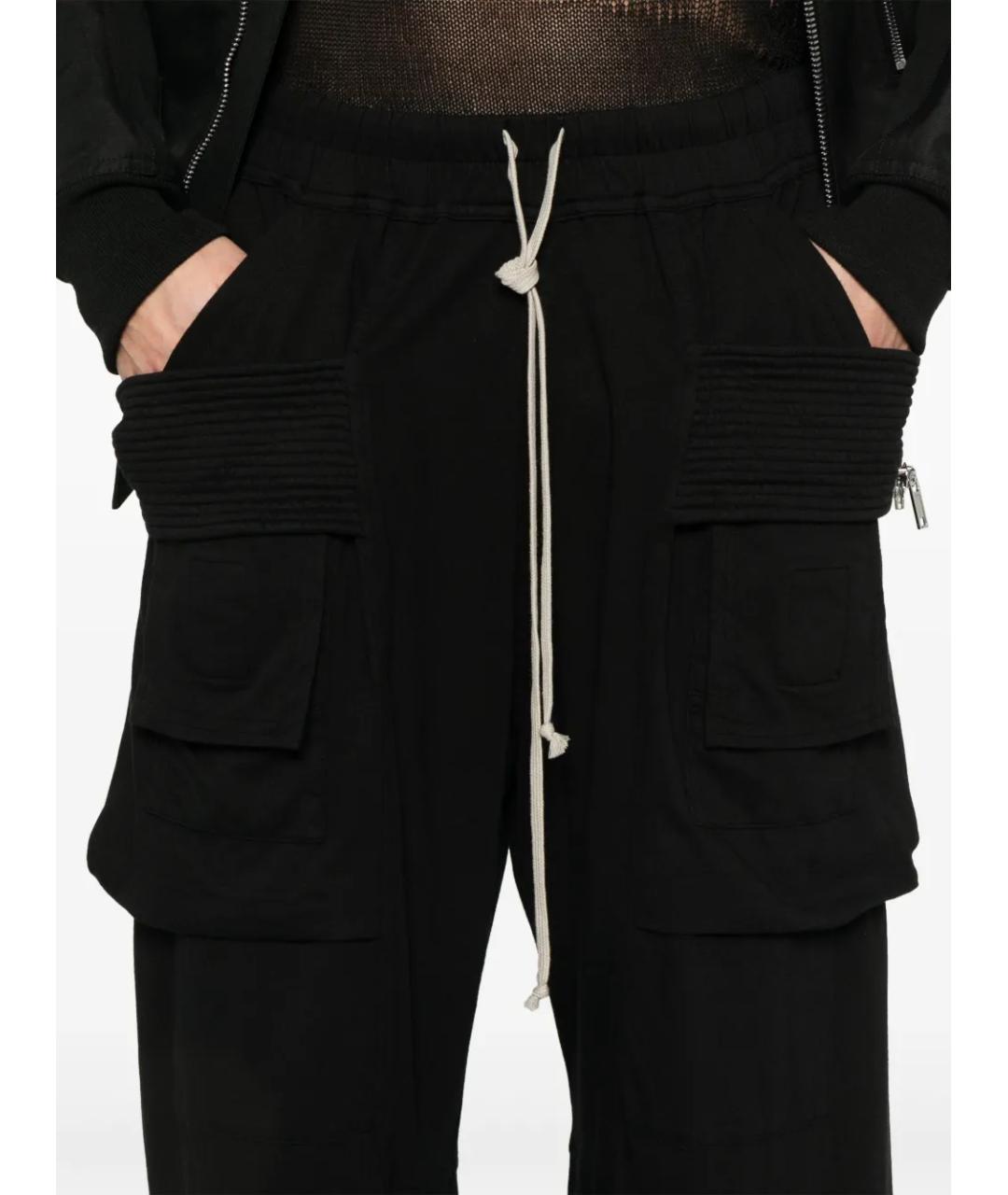 RICK OWENS DRKSHDW Черные хлопковые повседневные брюки, фото 5