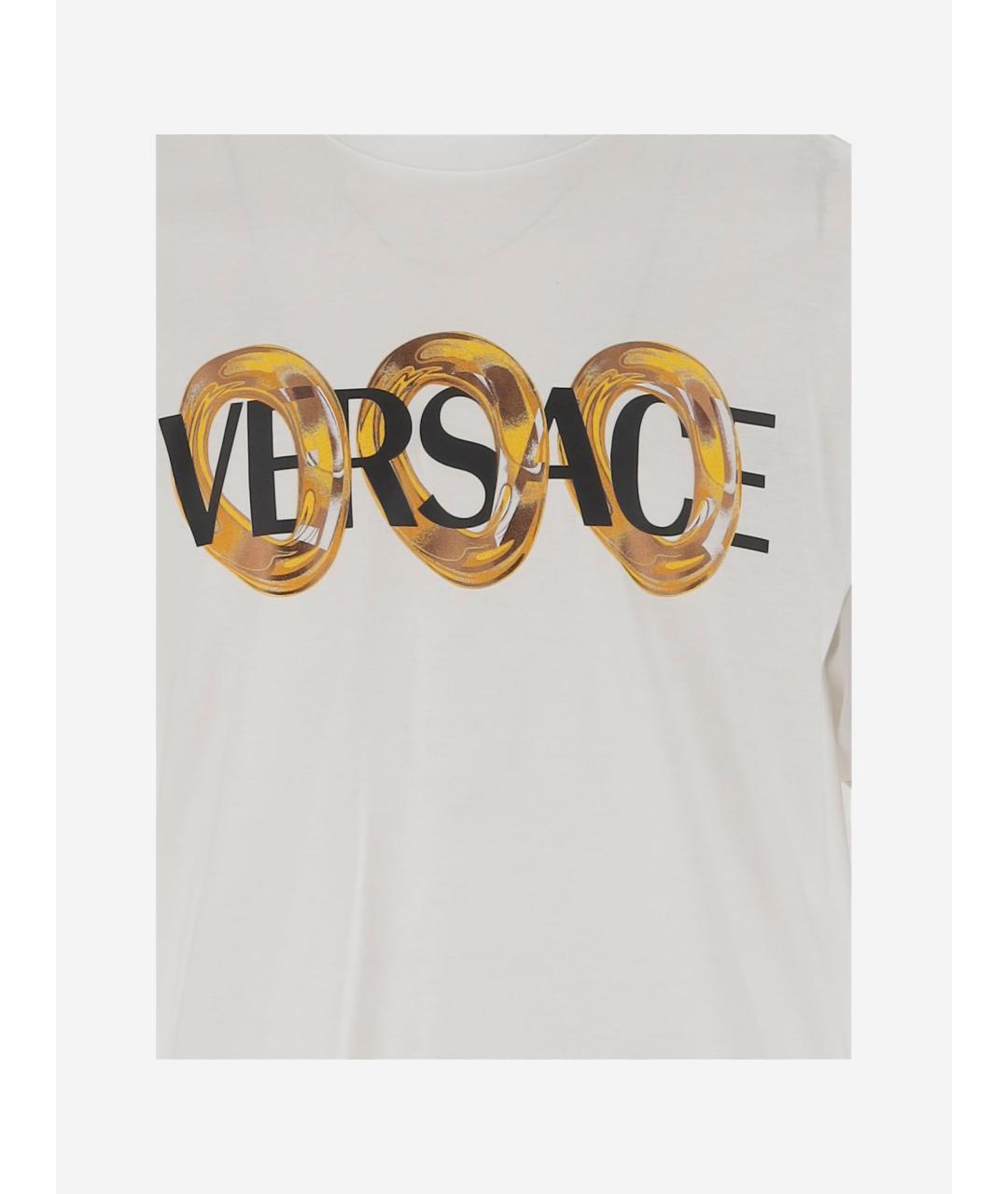 VERSACE Белая хлопковая футболка, фото 3