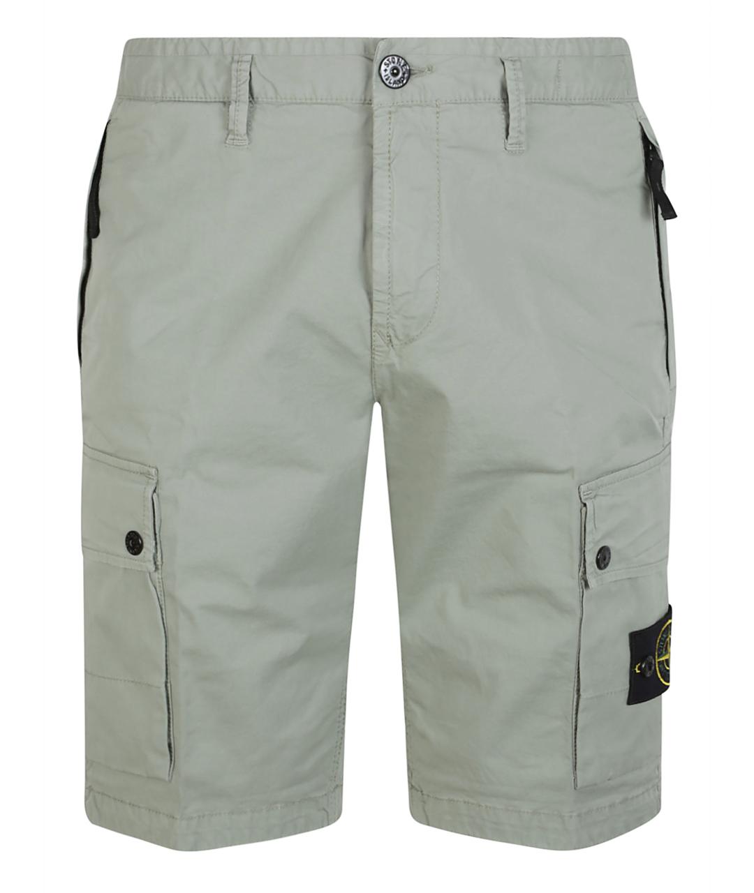 STONE ISLAND Серые хлопковые шорты, фото 1