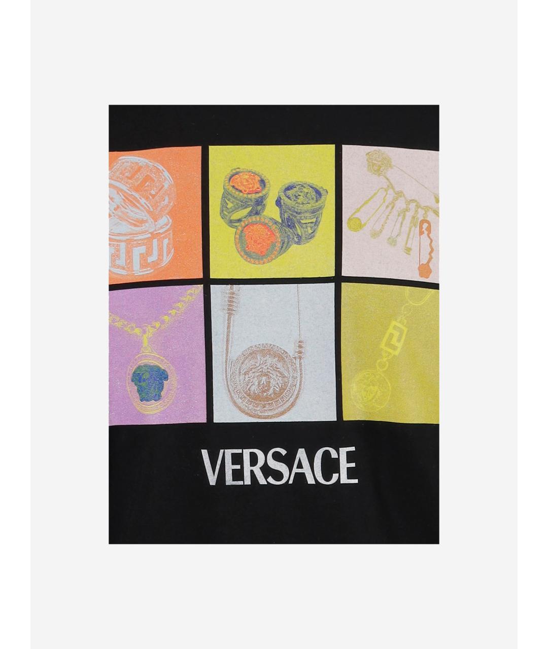 VERSACE Черная хлопковая футболка, фото 3