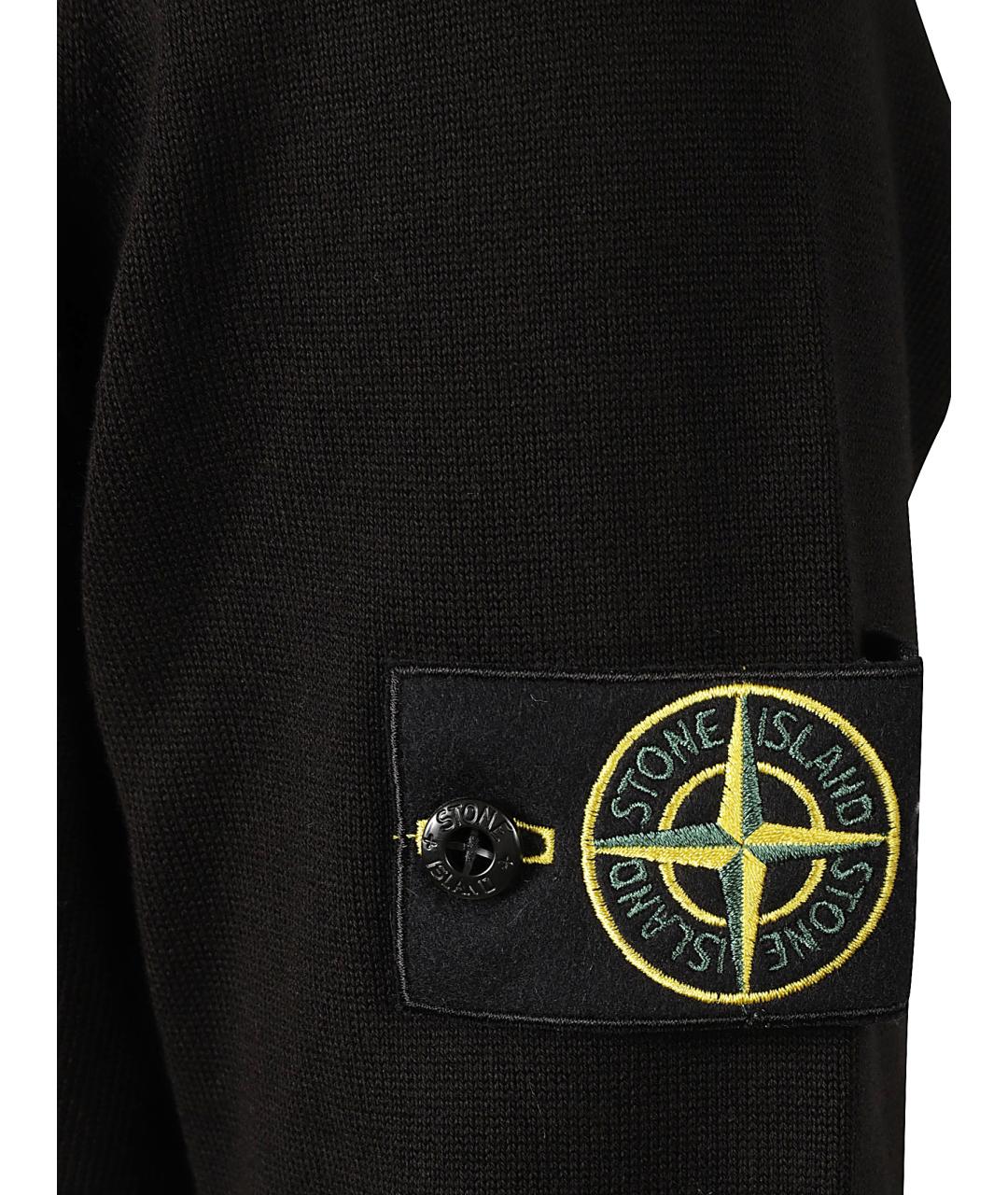 STONE ISLAND Черный хлопковый джемпер / свитер, фото 2