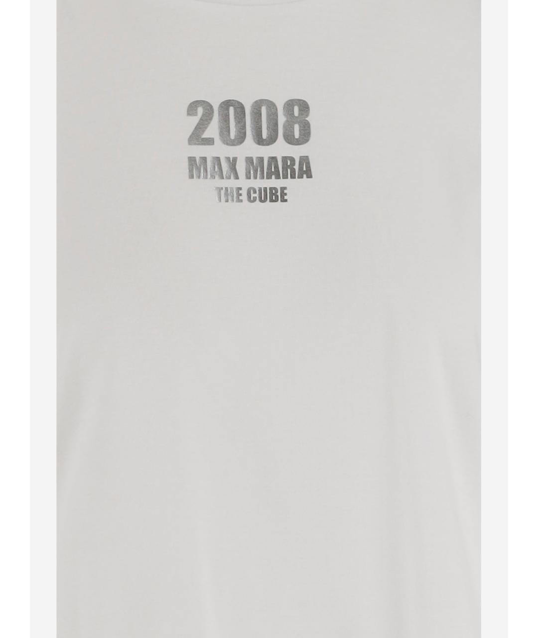 'S MAX MARA Белая хлопковая футболка, фото 3