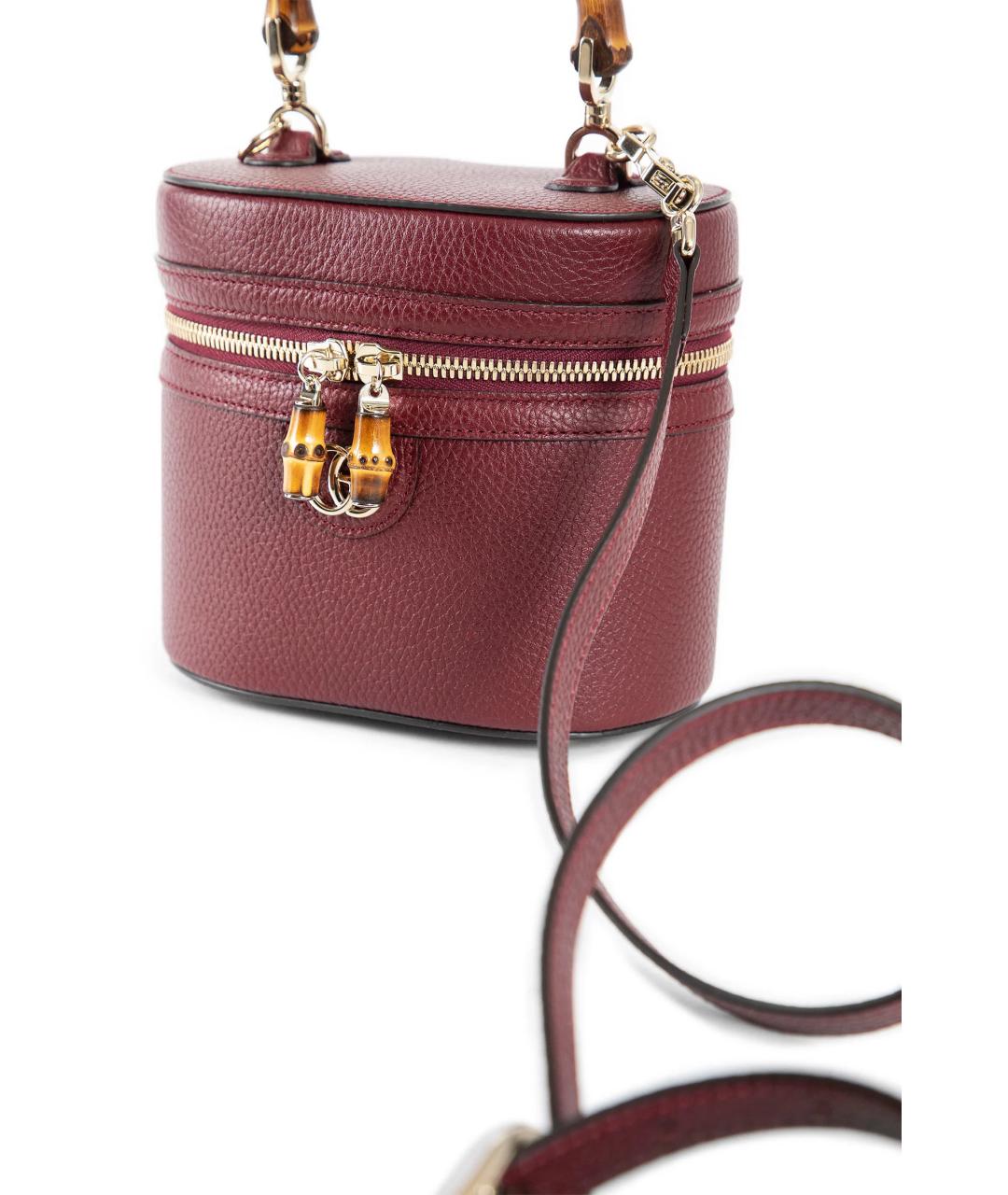 GUCCI Бордовая кожаная сумка через плечо, фото 5