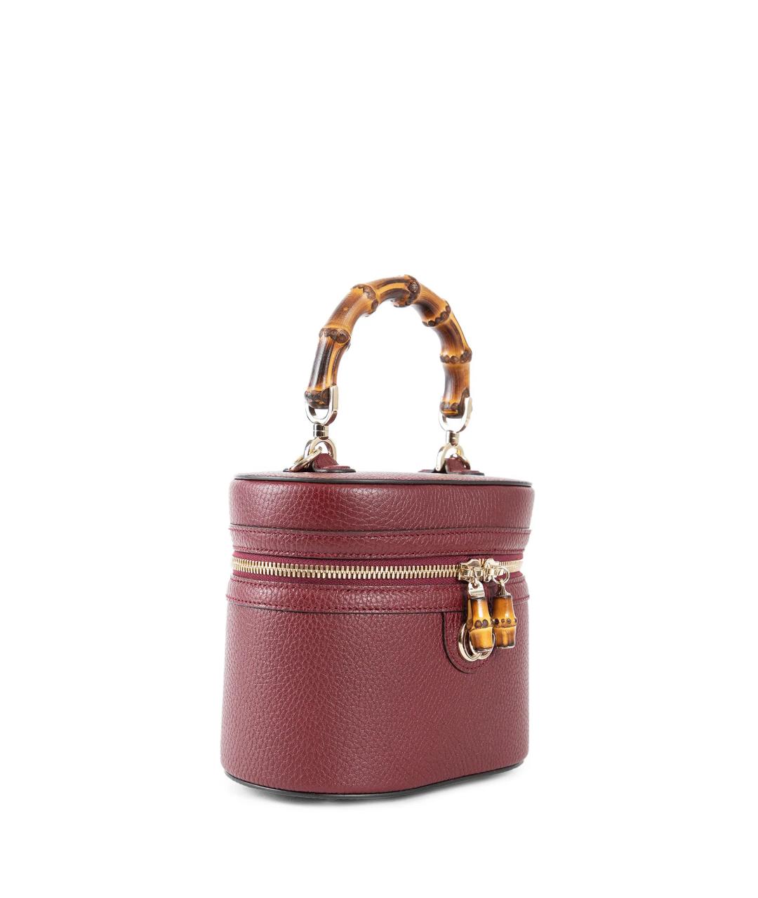 GUCCI Бордовая кожаная сумка через плечо, фото 3