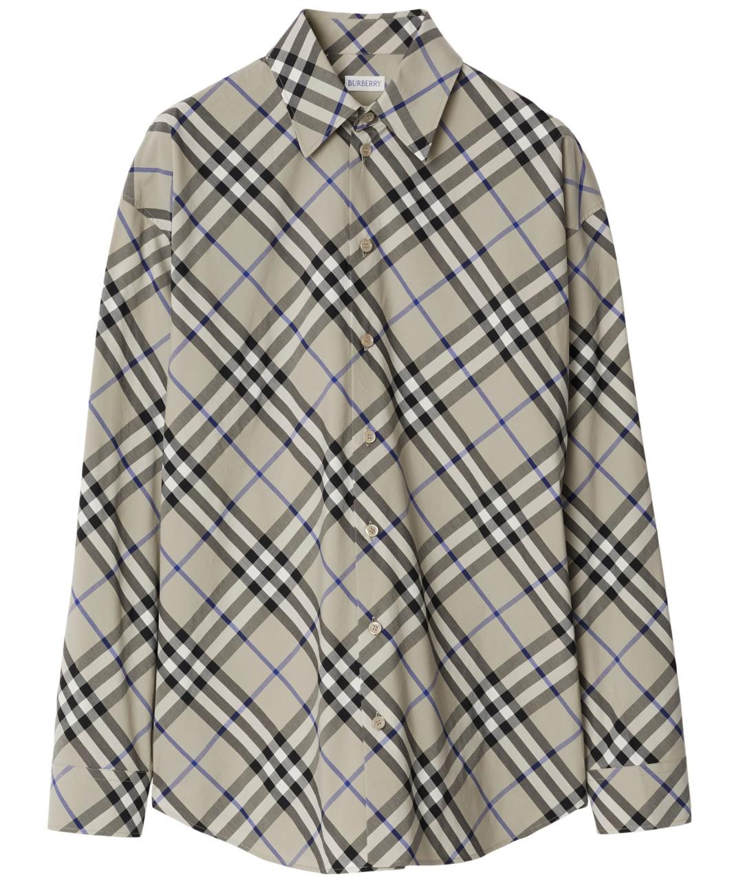 BURBERRY Серая хлопковая рубашка, фото 1