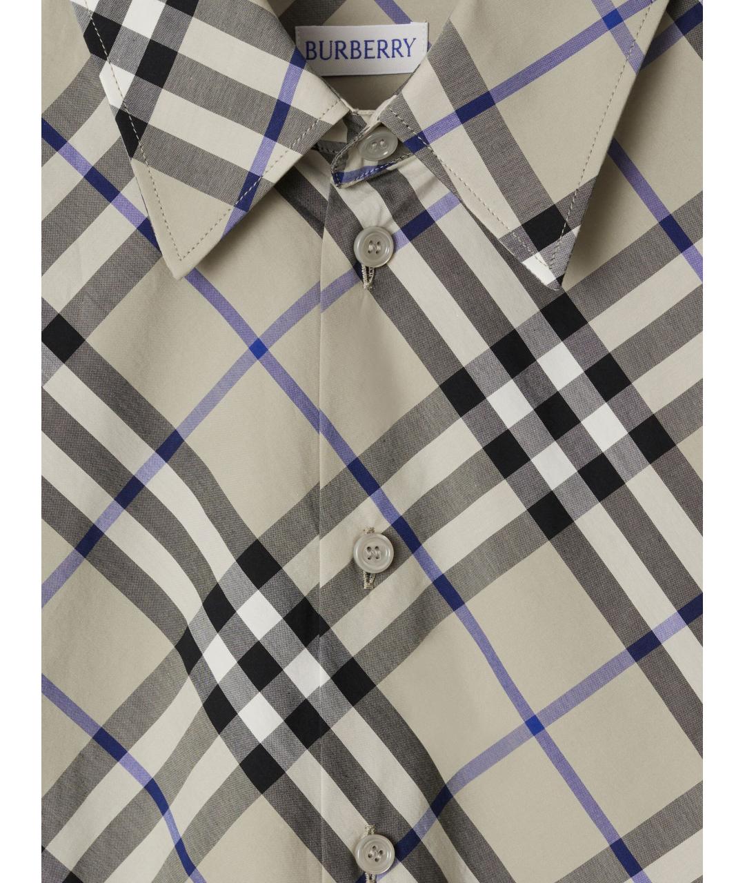 BURBERRY Серая хлопковая рубашка, фото 2