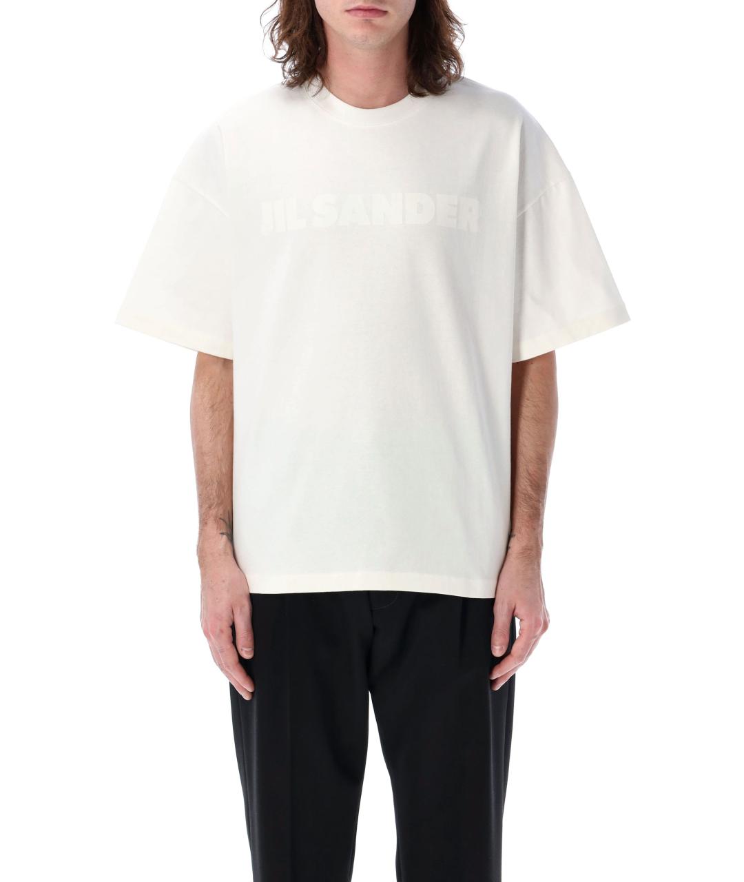 JIL SANDER Белая хлопковая футболка, фото 2