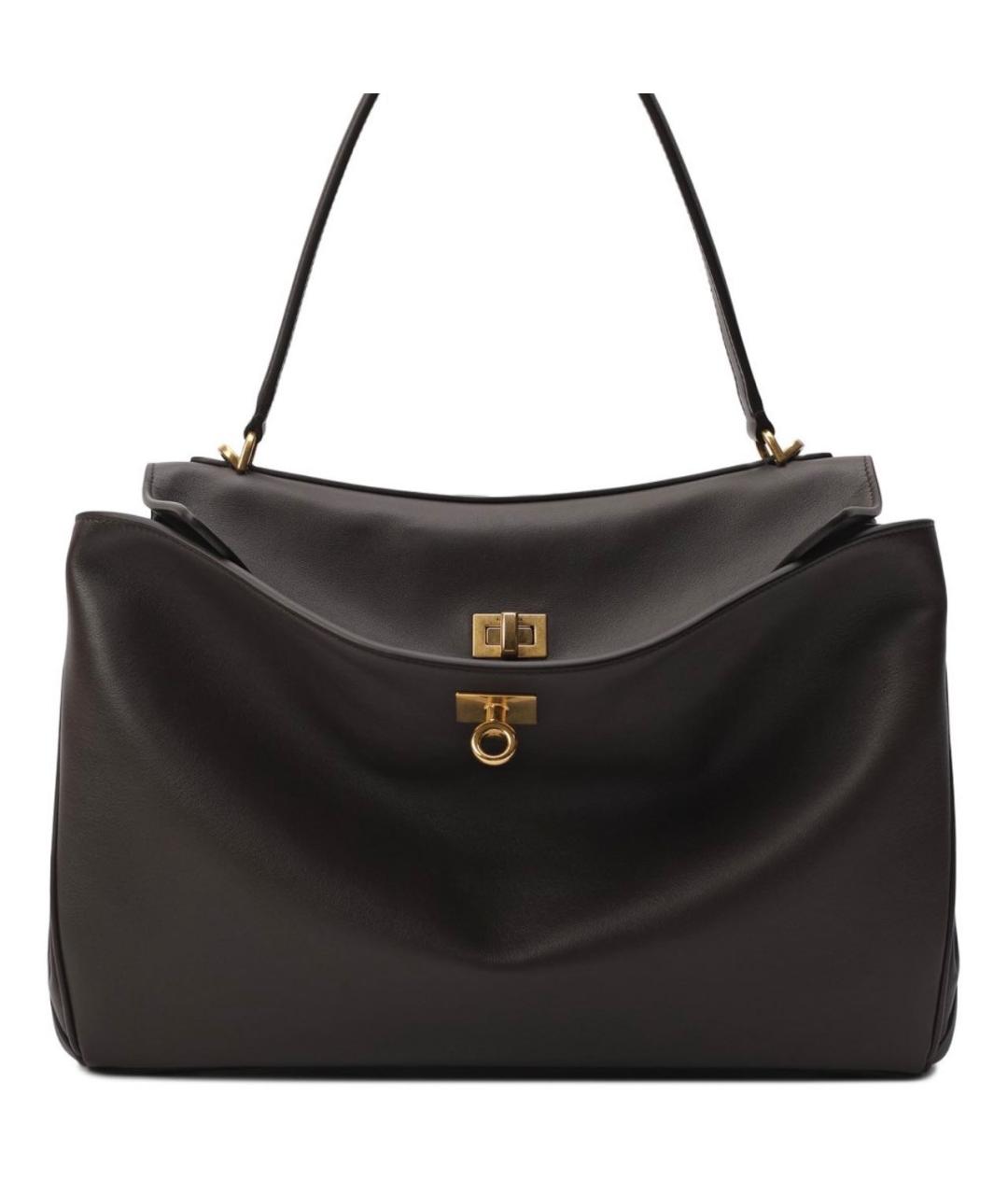 BALENCIAGA Коричневая кожаная сумка с короткими ручками, фото 2