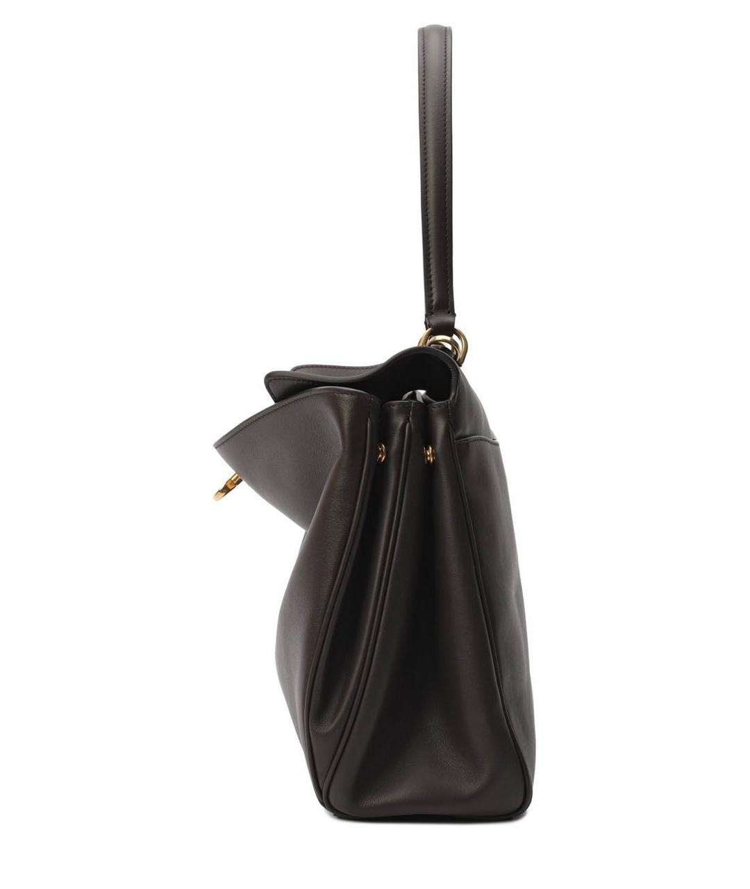 BALENCIAGA Коричневая кожаная сумка с короткими ручками, фото 7