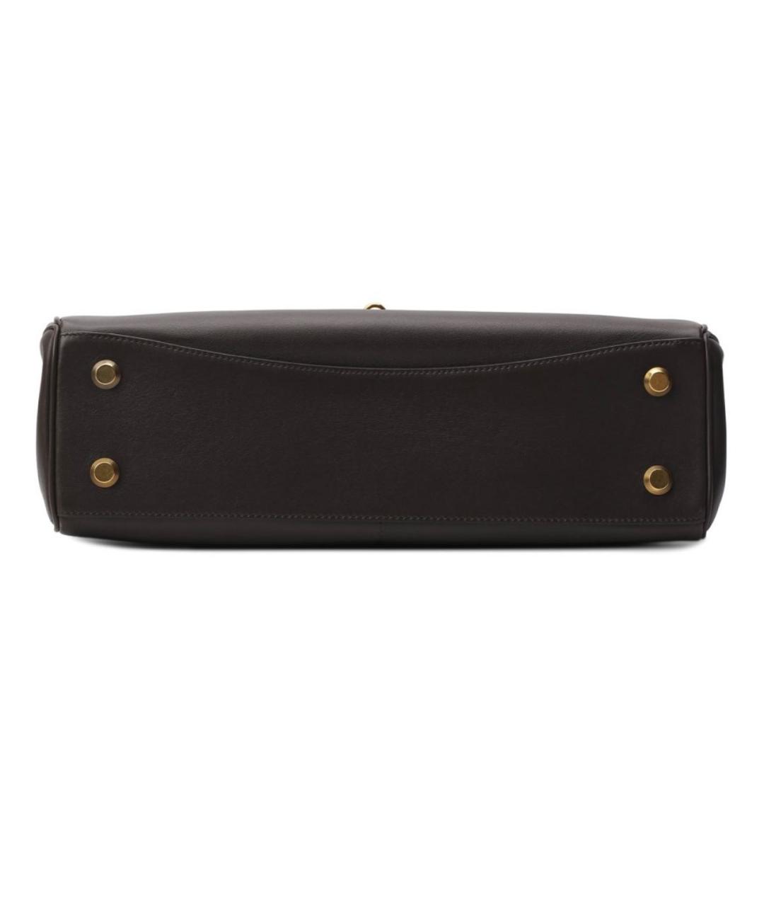 BALENCIAGA Коричневая кожаная сумка с короткими ручками, фото 5