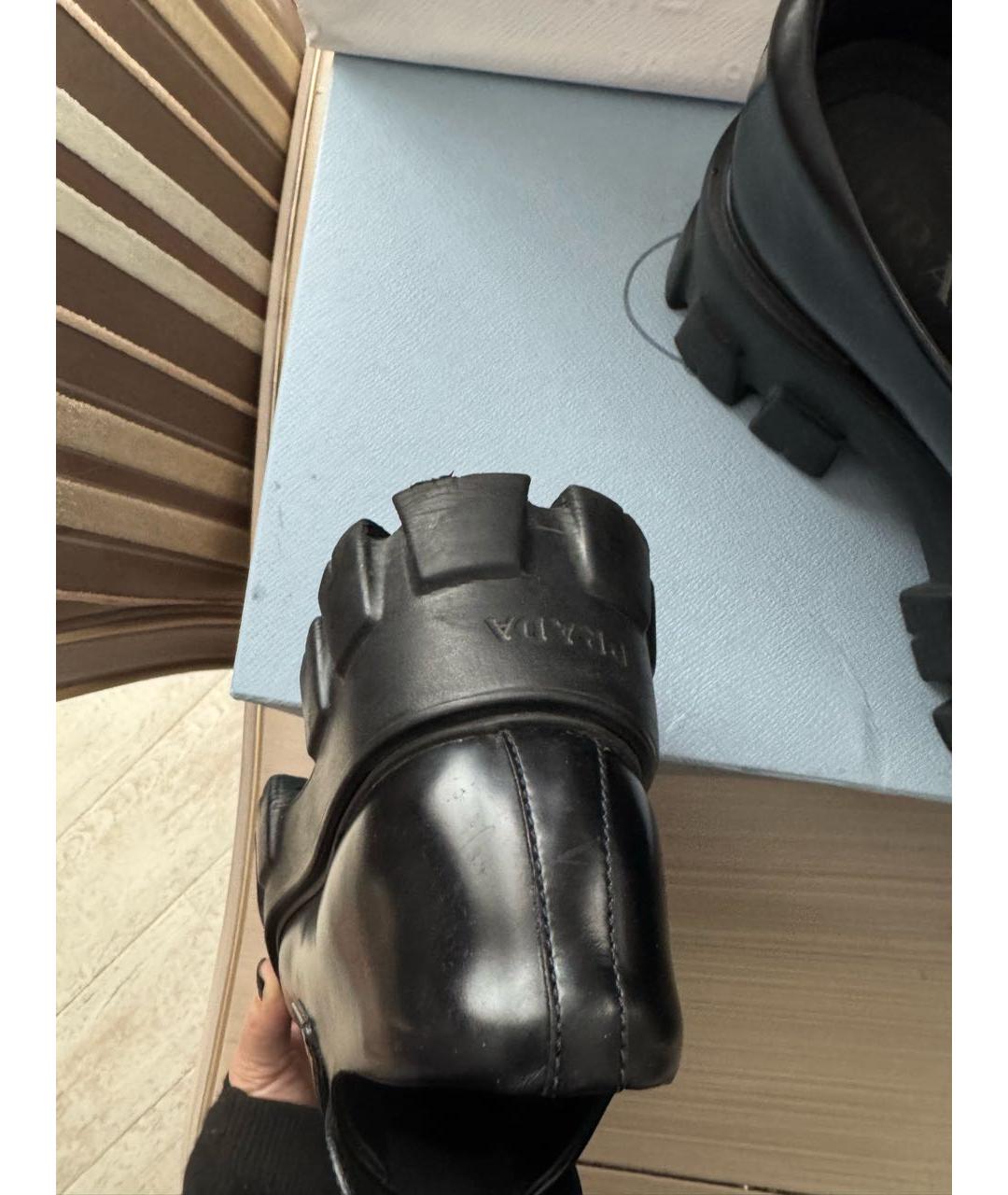 PRADA Черные кожаные лоферы, фото 5