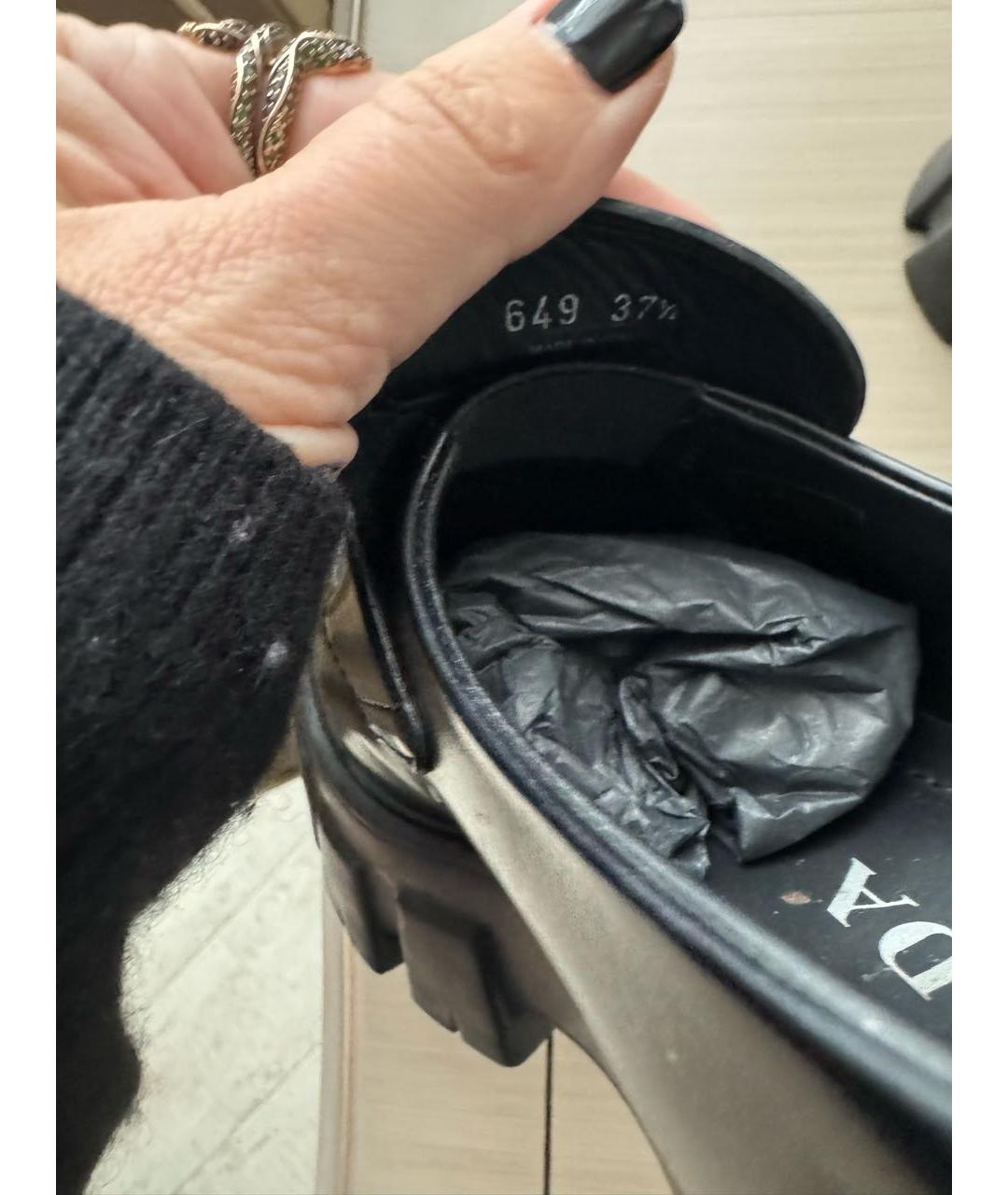 PRADA Черные кожаные лоферы, фото 3