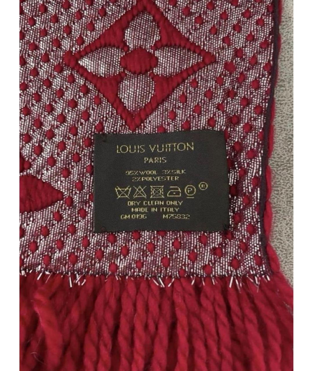 LOUIS VUITTON Красный шерстяной шарф, фото 2